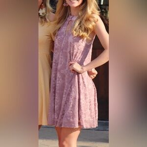 Francesca's Mauve Sleeveless Shift Dress